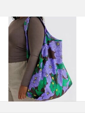 BAGGU MAROON POPPY TOTE BAG